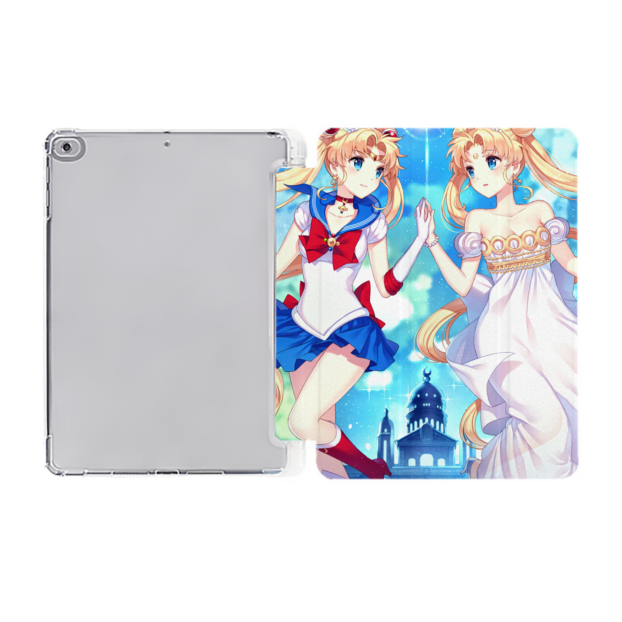 （画像用） 美少女戦士セーラームーン Sailor Moon IPad ケース ペン収納付き 三つ折りスタンド PUレザー×シリコン 対応機種9.5/10.5/10.9インチ